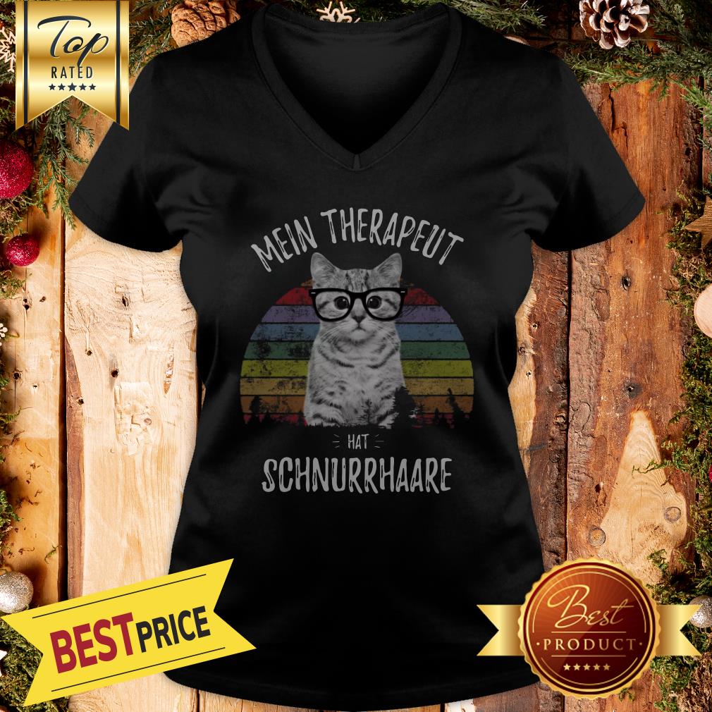 Cat Mein Therapeut Hat Schnurrhaare Retro Vintage Shirt