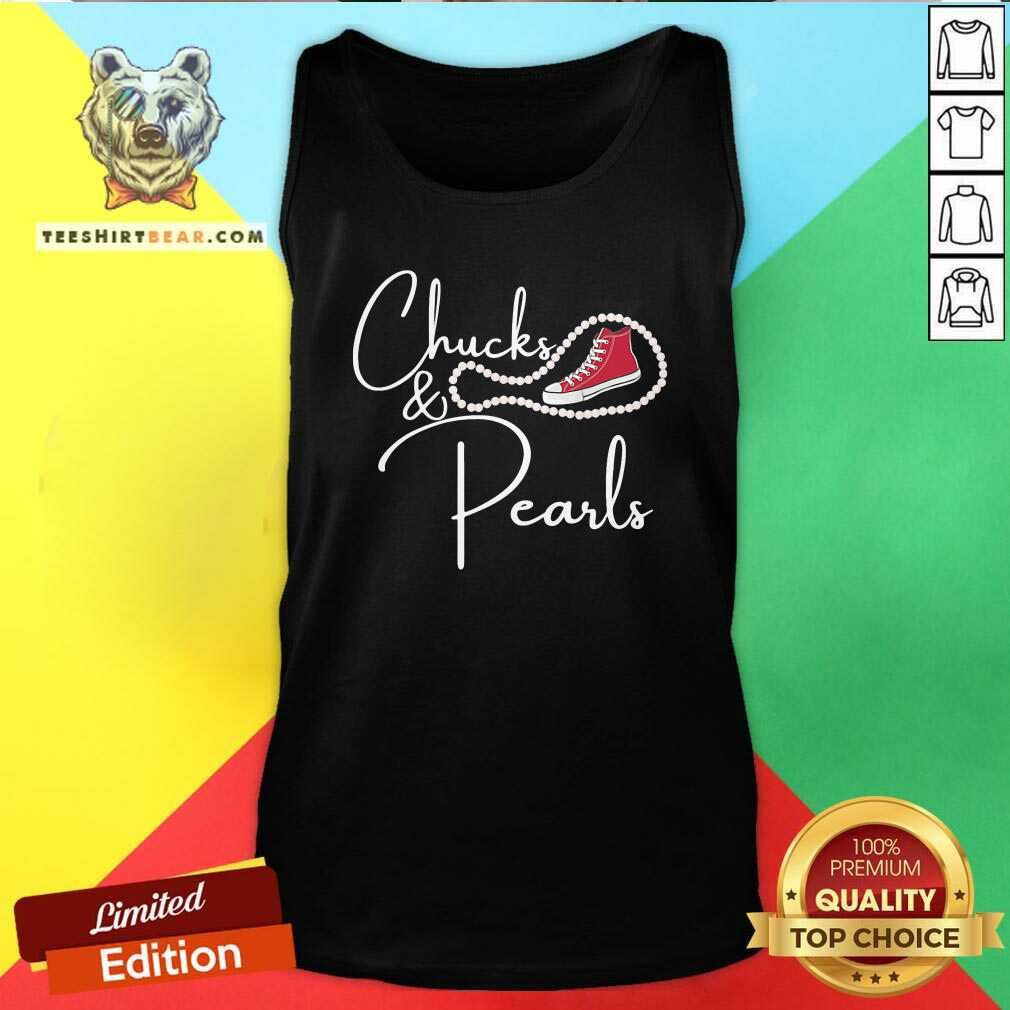 Confident Kamala Harris Chucks And Pearls 6 Red Converse Shirt