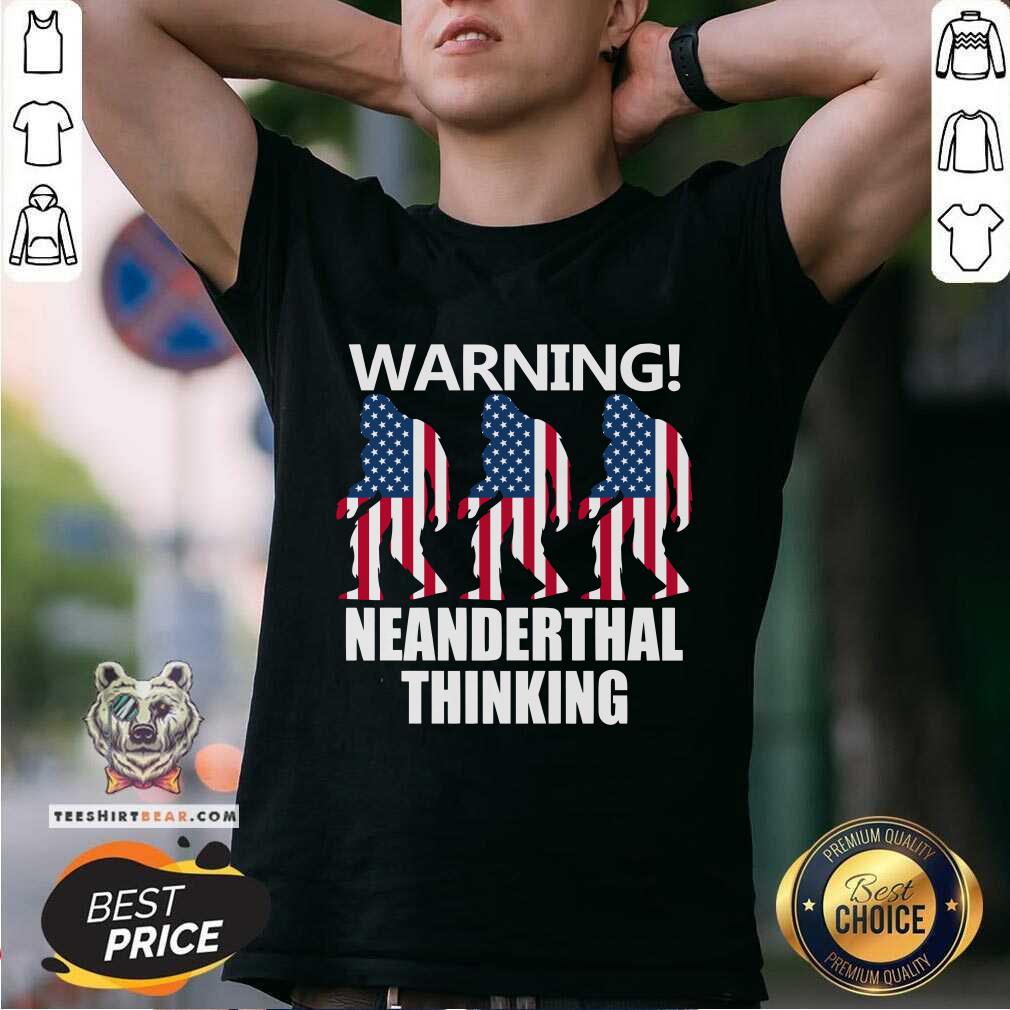 Cool American Flag Neanderthal Thinking For Proud Neanderthals Shirt