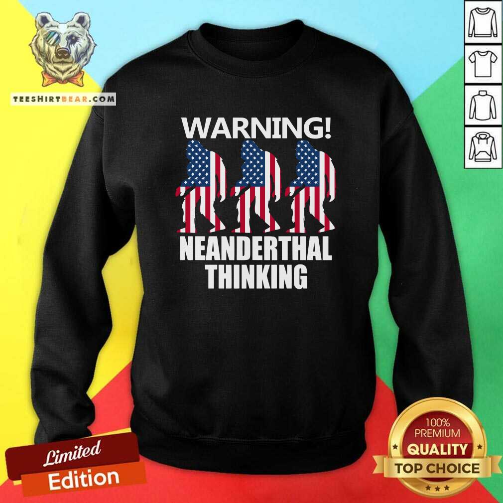 Cool American Flag Neanderthal Thinking For Proud Neanderthals Shirt