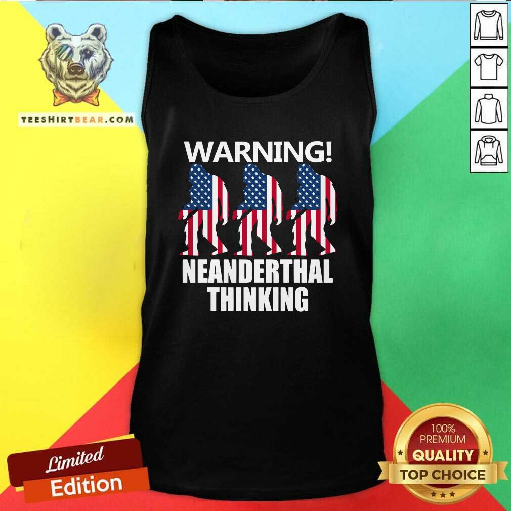 Cool American Flag Neanderthal Thinking For Proud Neanderthals Shirt