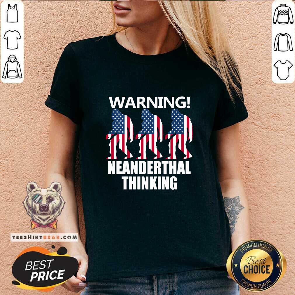 Cool American Flag Neanderthal Thinking For Proud Neanderthals Shirt