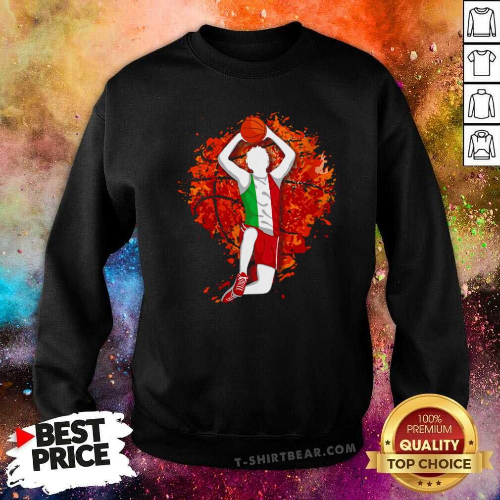 Cool Basketball Italian National Flag Mid Air Slam Dunk Shirt