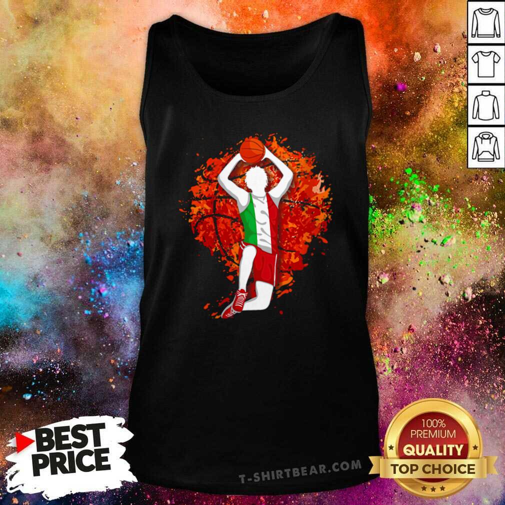 Cool Basketball Italian National Flag Mid Air Slam Dunk Shirt