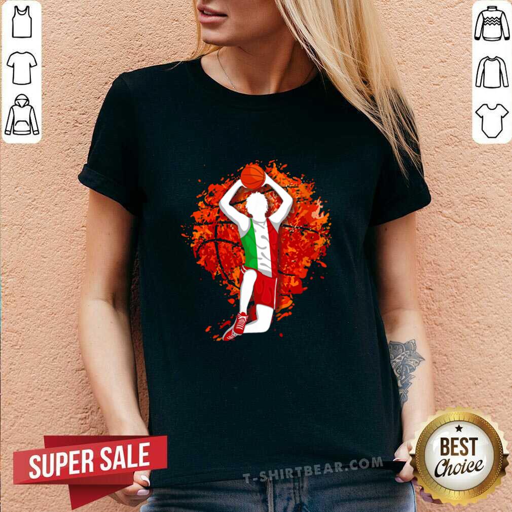 Cool Basketball Italian National Flag Mid Air Slam Dunk Shirt