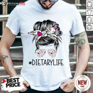 Pretty Dietary Girl Bun Hair Glasses Shirt