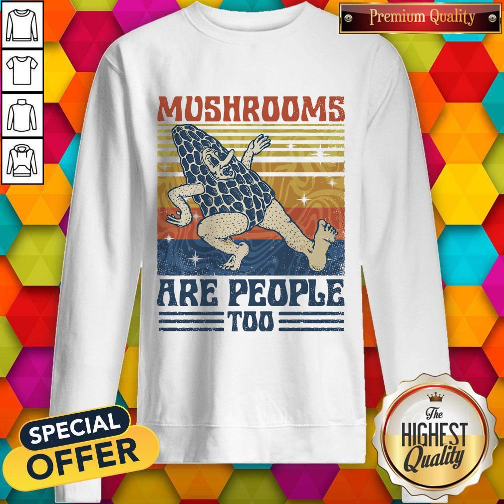 Cute Mushrooms Are People Too Vintage Retro Shirt