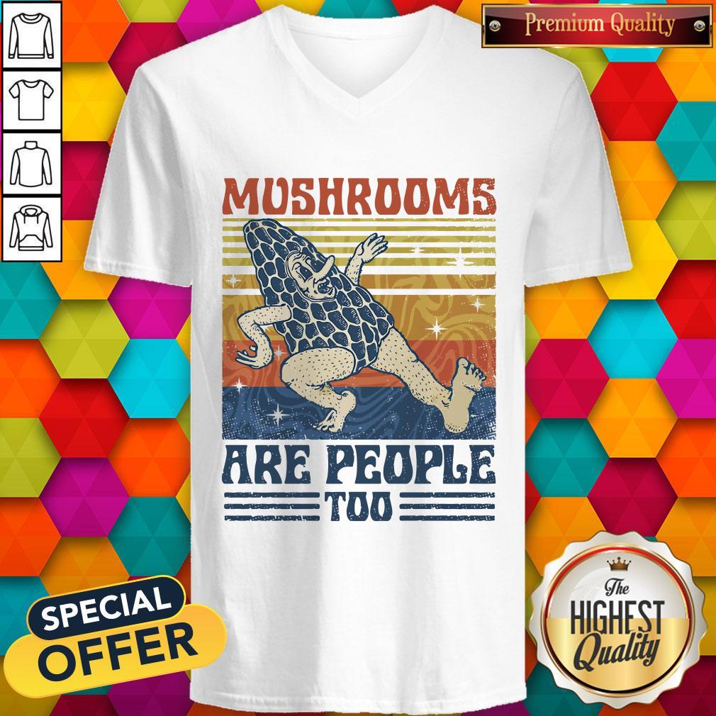 Cute Mushrooms Are People Too Vintage Retro Shirt