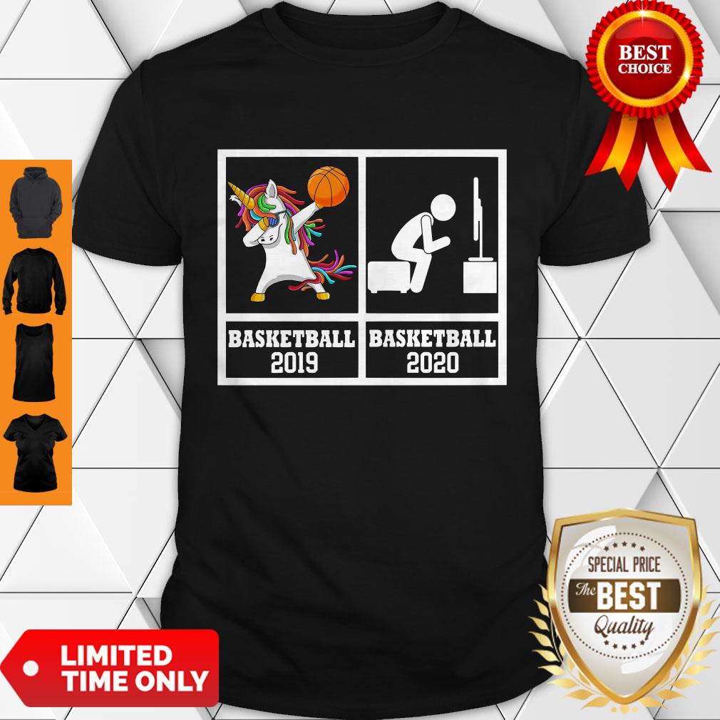 Dabbing Unicorn Basketball 2019 And Basketball 2020 Stay Home Shirt