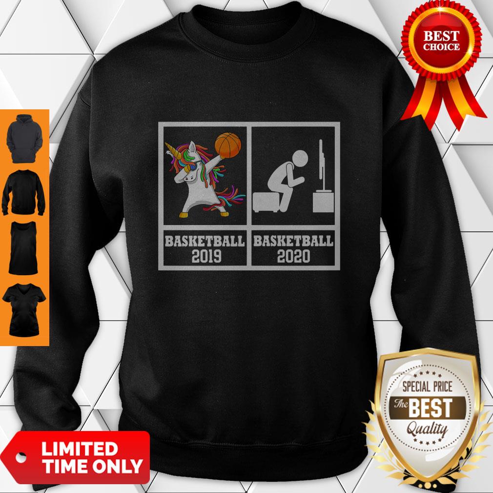 Dabbing Unicorn Basketball 2019 And Basketball 2020 Stay Home Shirt