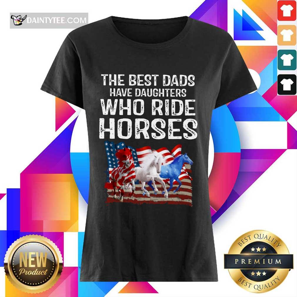 Dads Have Daughters Love Horse American Flag Shirt