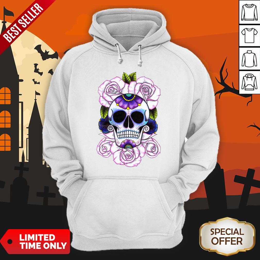 Day Of The Dead Blue And Purple Sugar Skulls Shirt