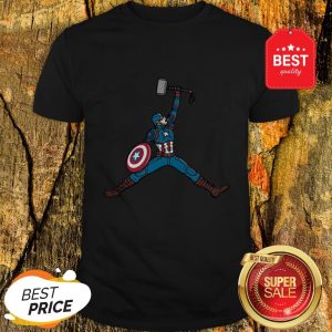 Good Captain America Hold Mjolnir Air Jordan Shirt