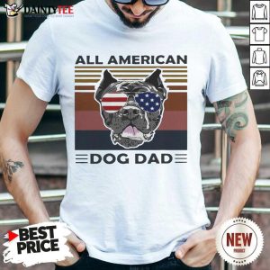 Premium All American Dog Dad Vintage Retro Shirt