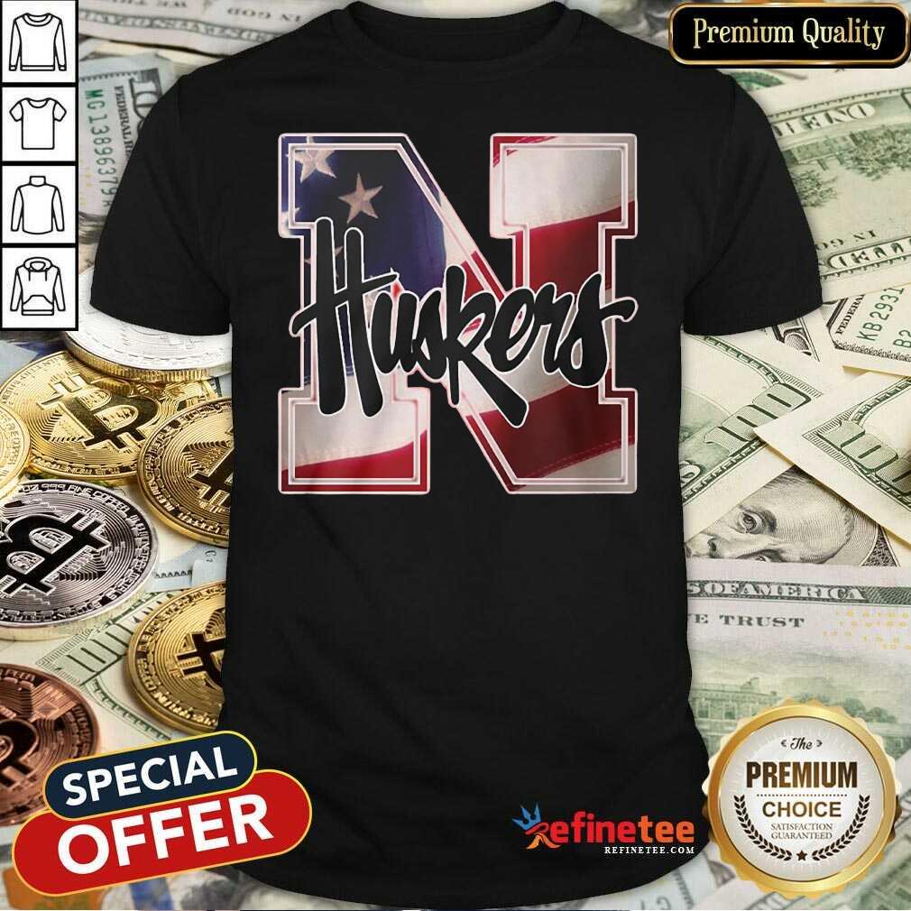 Excellent Nebraska Cornhuskers American Flag Shirt
