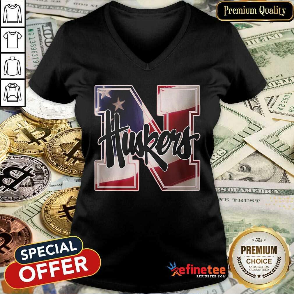 Excellent Nebraska Cornhuskers American Flag Shirt