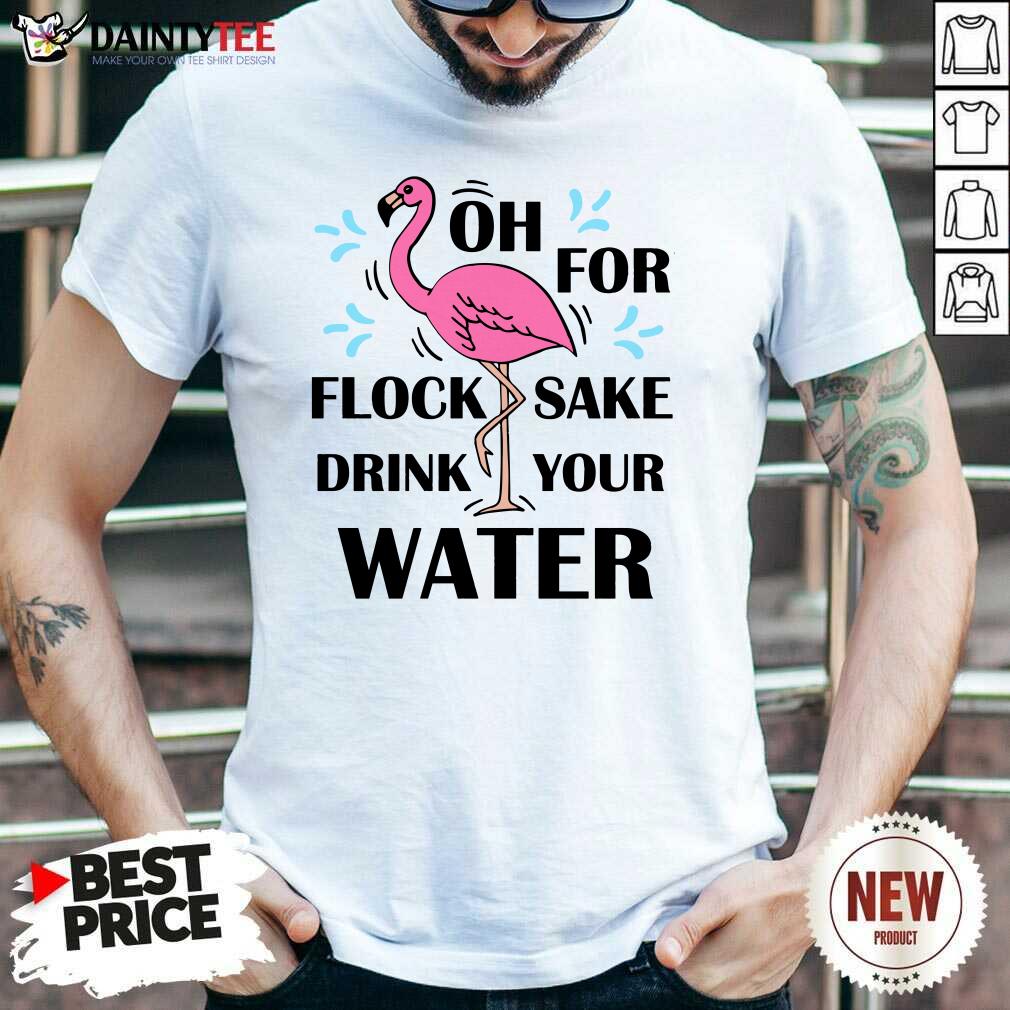 Flamingo Oh For Flock Sake Drink Your Water Shirt