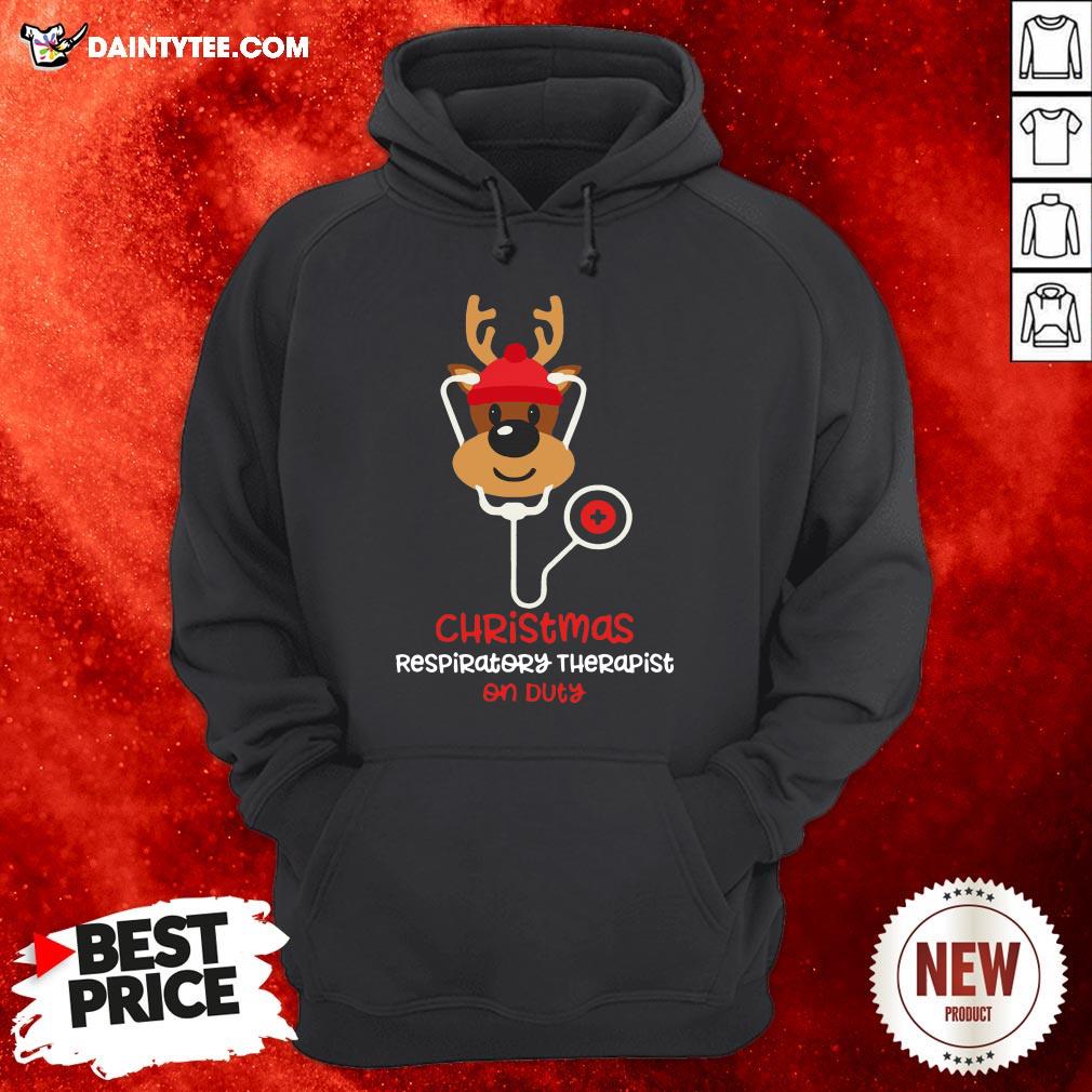 Funny Christmas Respiratory Therapist Reindeer Nurse On Duty Shirt