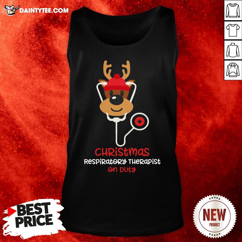 Funny Christmas Respiratory Therapist Reindeer Nurse On Duty Shirt