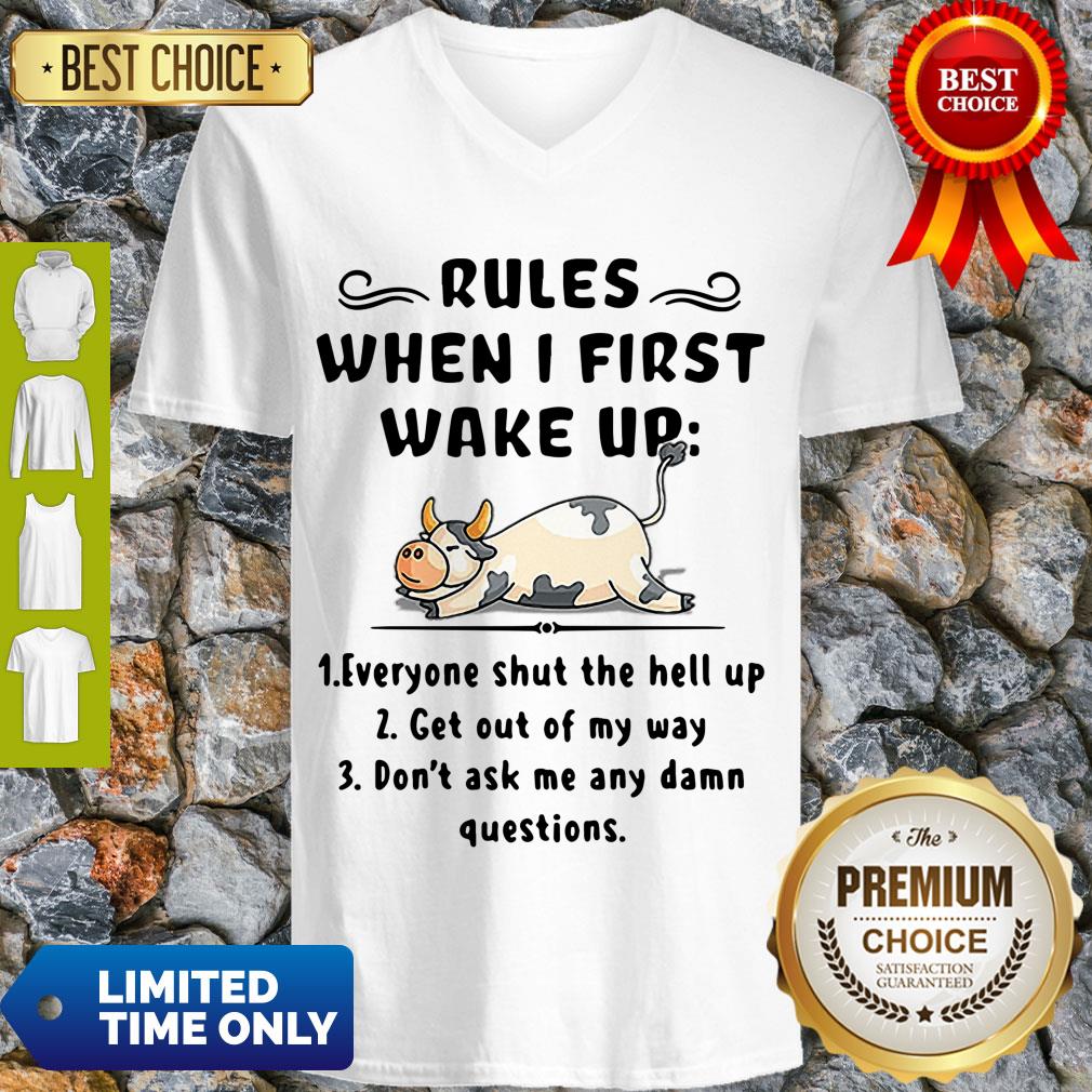 Funny Cow Rules When I First Wake Up Shirt