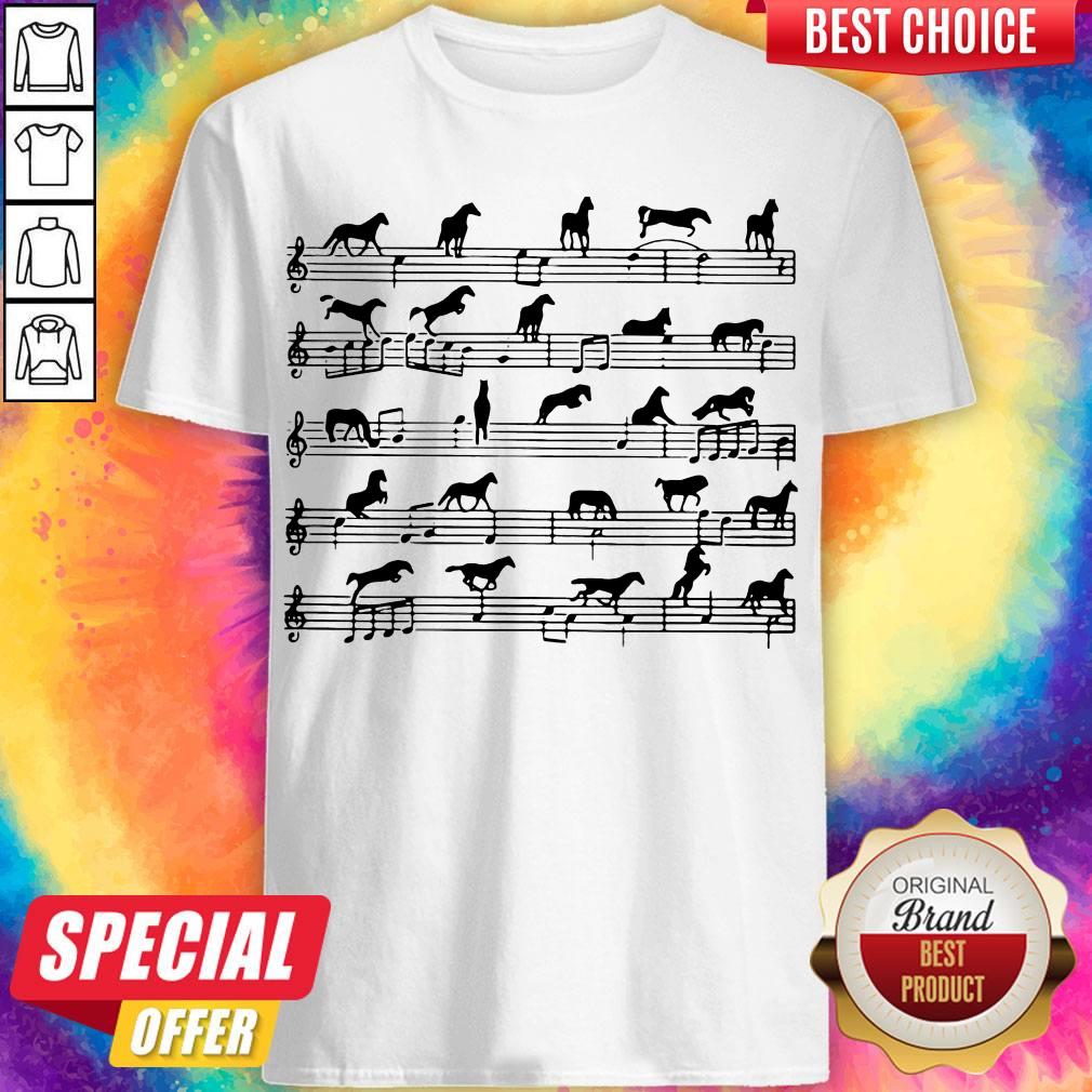 Funny Horse Notes On Sheet Music Shirt