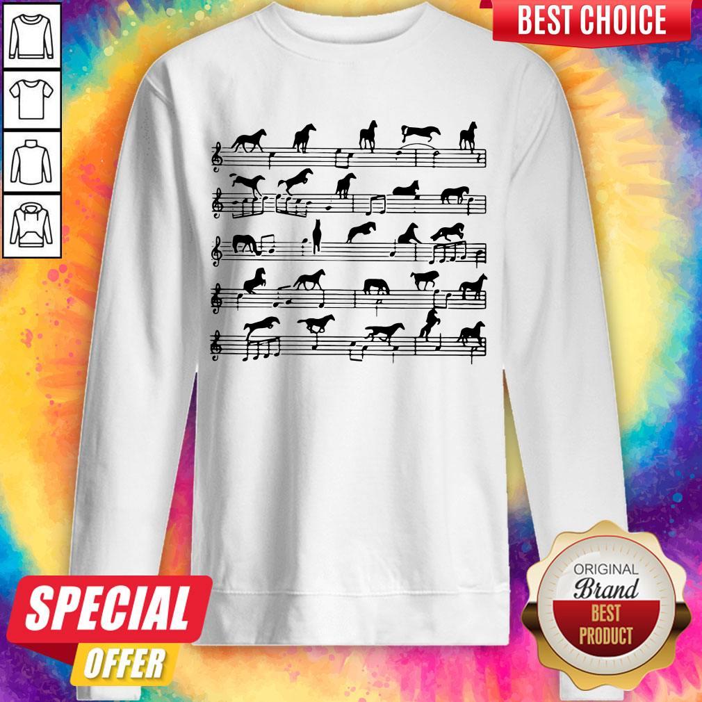 Funny Horse Notes On Sheet Music Shirt
