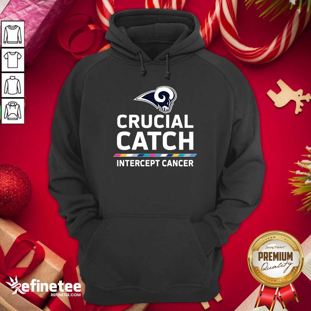 Funny Los Angeles Rams Crucial Catch Intercept Cancer Shirt