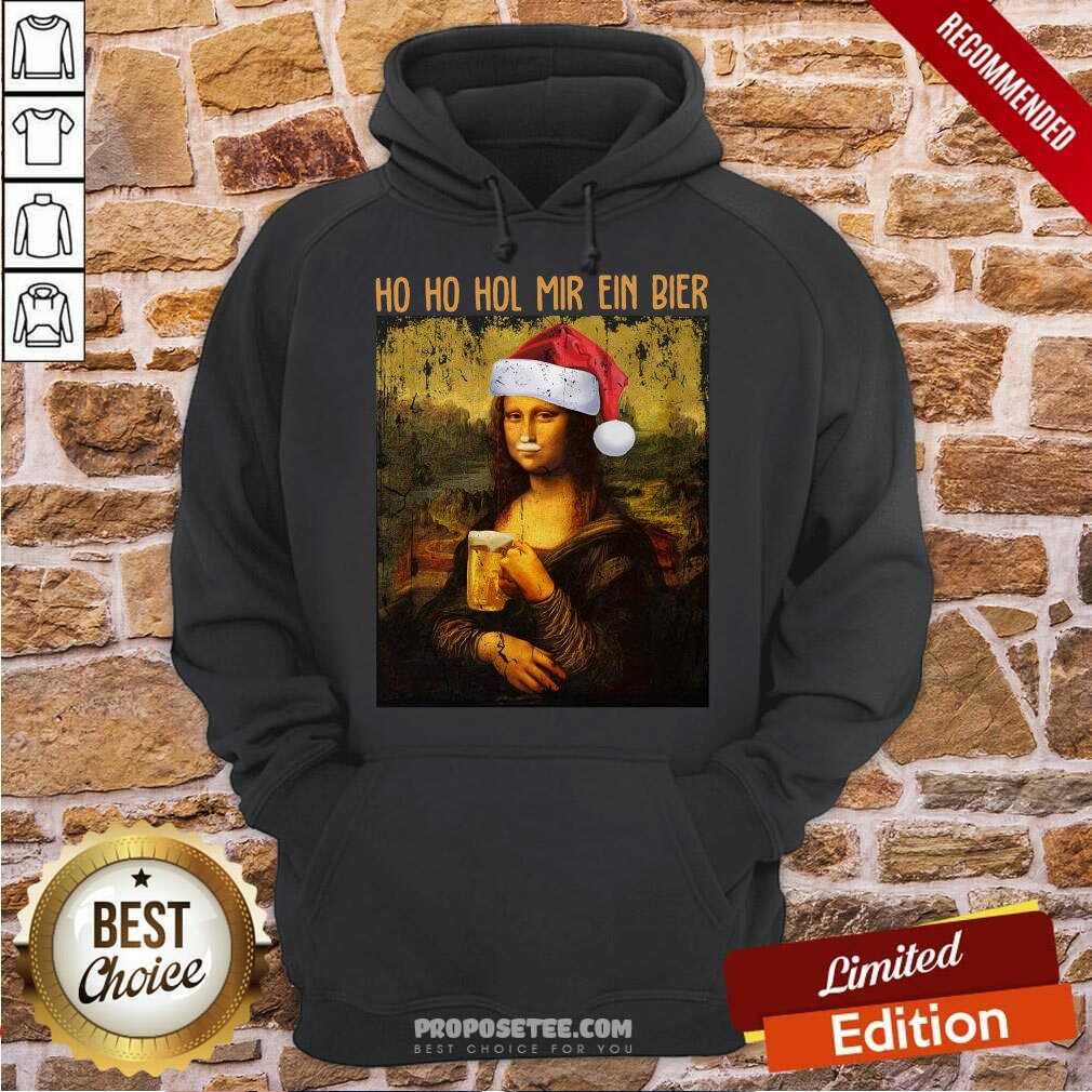 Funny Mona Lisa Ho Ho Hol Mir Ein Bier Christmas Sweat Shirt