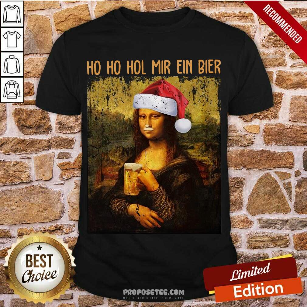 Funny Mona Lisa Ho Ho Hol Mir Ein Bier Christmas Sweat Shirt