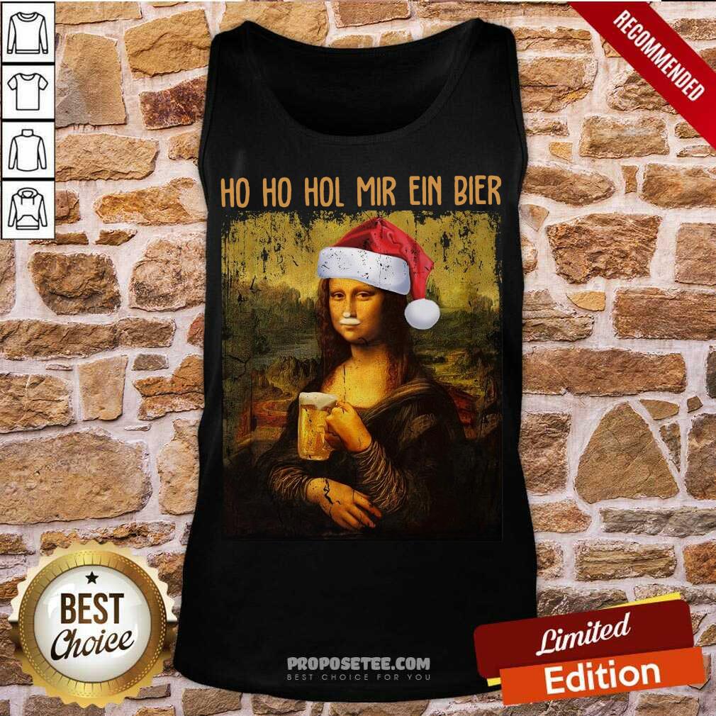 Funny Mona Lisa Ho Ho Hol Mir Ein Bier Christmas Sweat Shirt