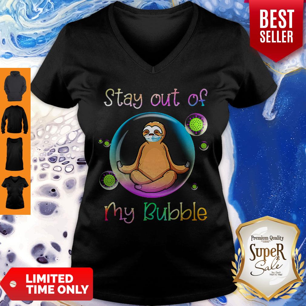 Funny Sloth Mask Stay Out Of My Bubble Coronavirus Shirt