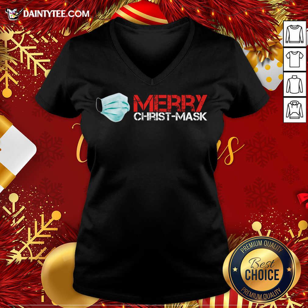 Funny Xmas Merry Christ Mask 2020 Quarantine Christmas T-Shirt