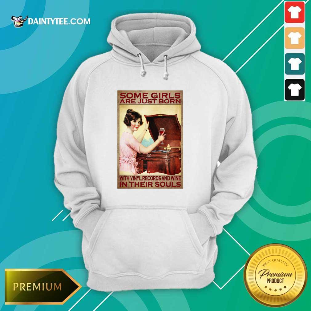 Girl With Vinyl Records And Wine Poster Shirt