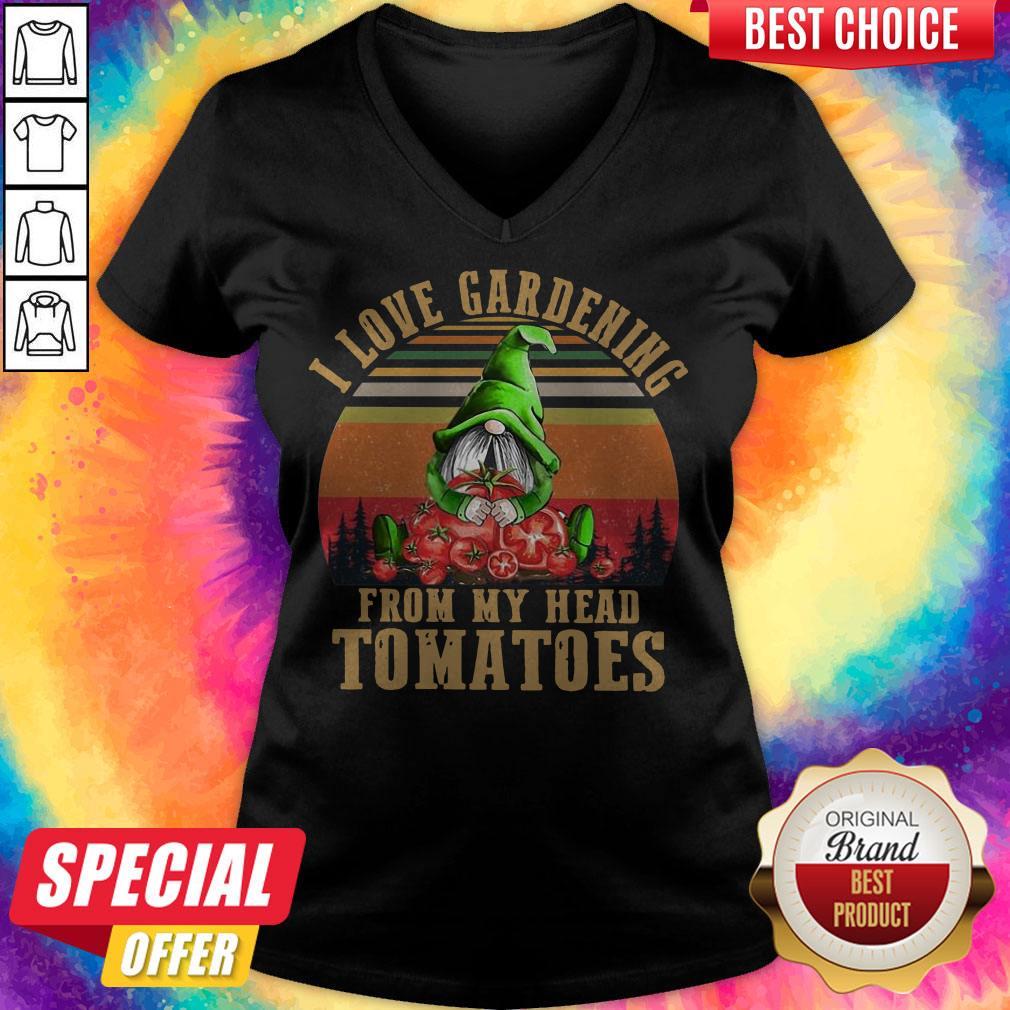 Gnomes I Love Gardening From My Head Tomatoes Vintage Shirt