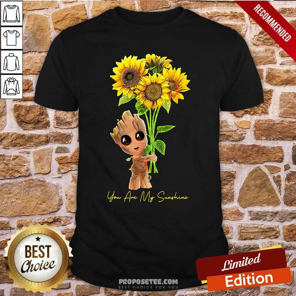 Good Baby Groot Hold Sunflowers You Are My Sunshine Shirt