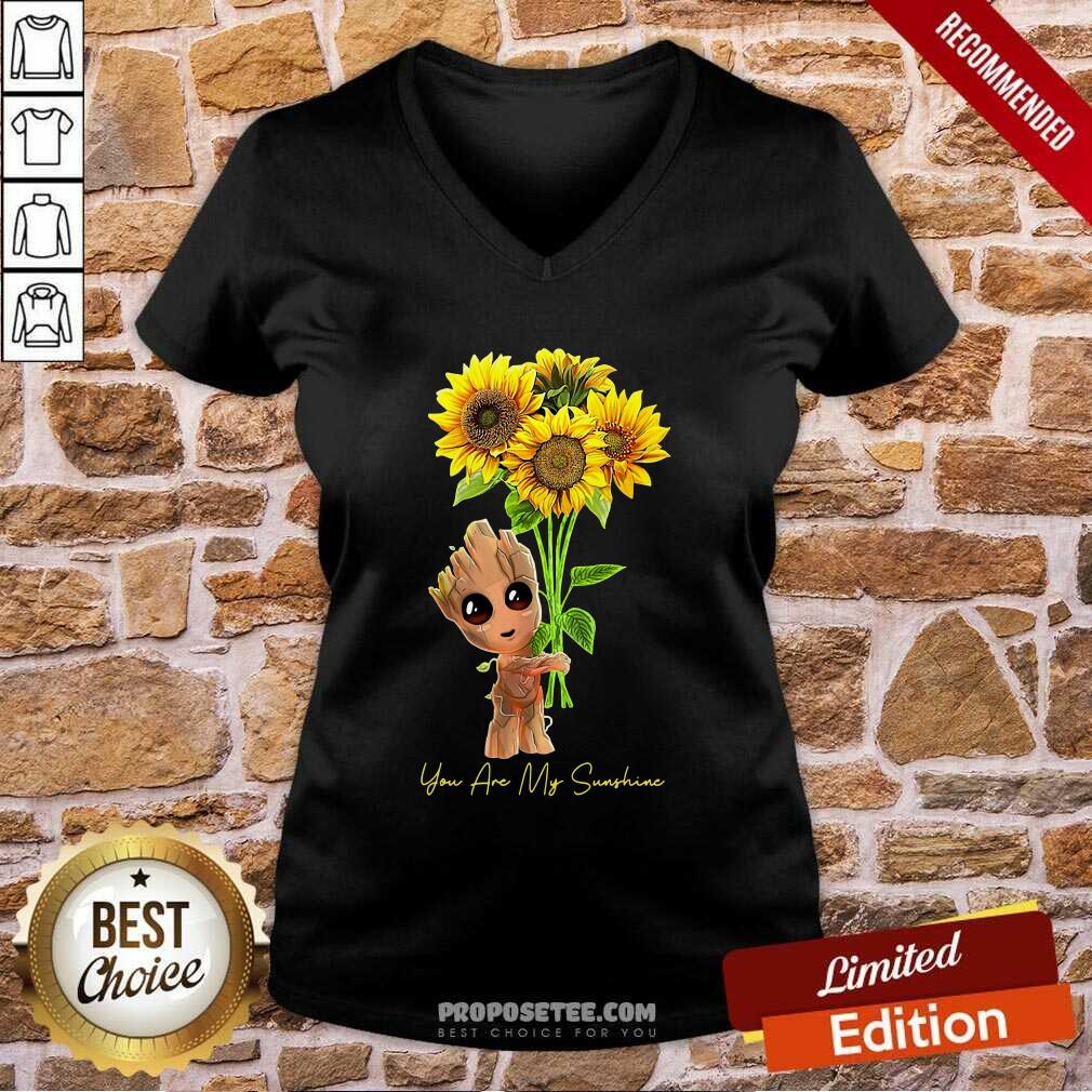 Good Baby Groot Hold Sunflowers You Are My Sunshine Shirt