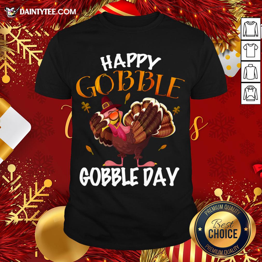 Good Happy Gobble Gobble Dabbing Turkey Thanksgiving Celebration T-Shirt