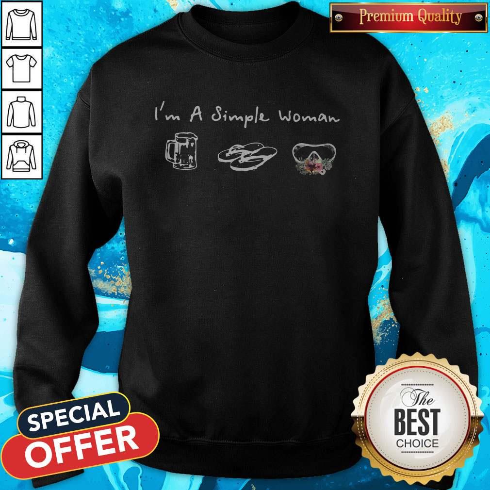 Good I'm A Simple Woman Loves Beer Flip Flop Swimming Glasses Shirt