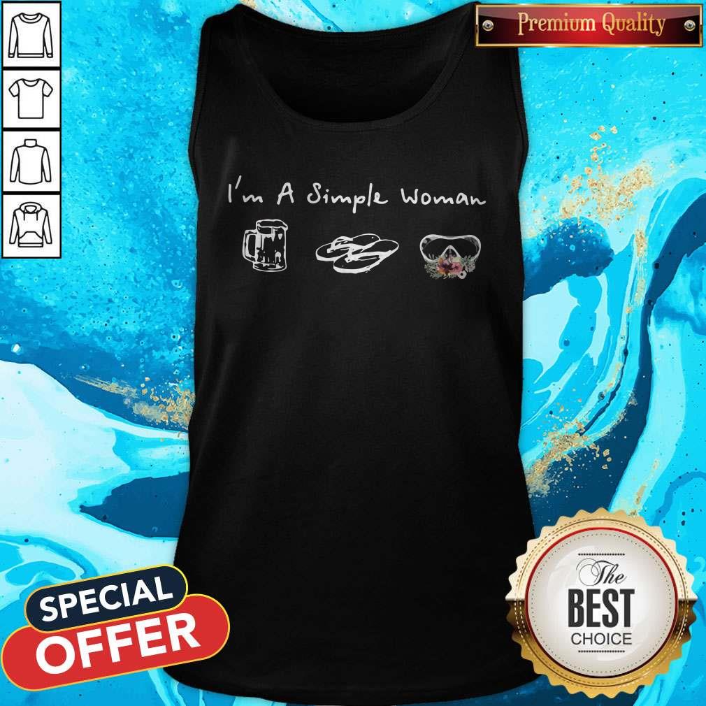 Good I'm A Simple Woman Loves Beer Flip Flop Swimming Glasses Shirt