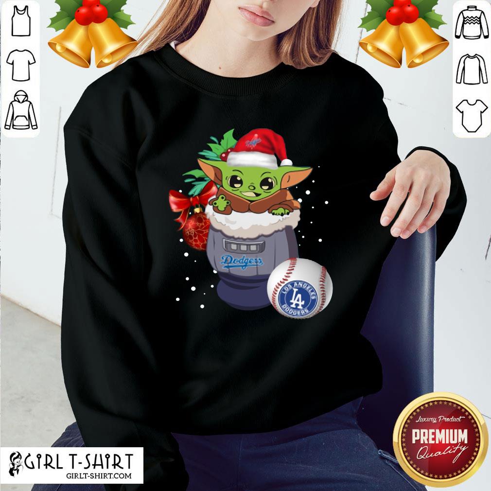 Good Los Angeles Dodgers Christmas Baby Yoda Star Wars Funny Happy MLB Shirt
