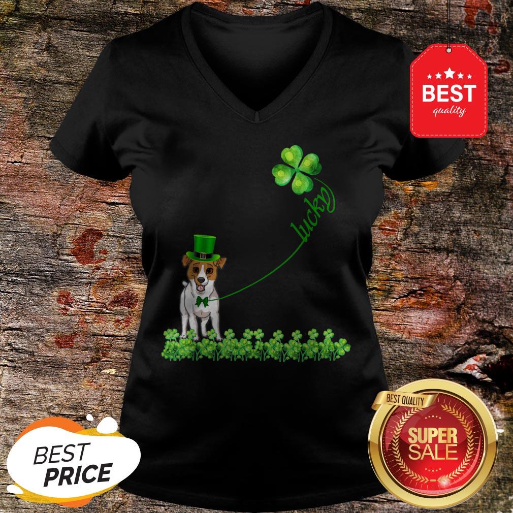 Good Lucky Saint Jack Russell Terrier Dog Shamrock St Patrick Day T-Shirt