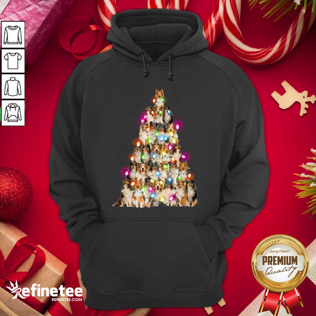 Good Sheltie dog Christmas Tree Sheltie Xmas Tree Shirt