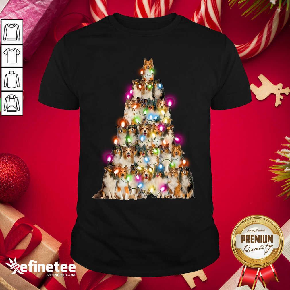 Good Sheltie dog Christmas Tree Sheltie Xmas Tree Shirt