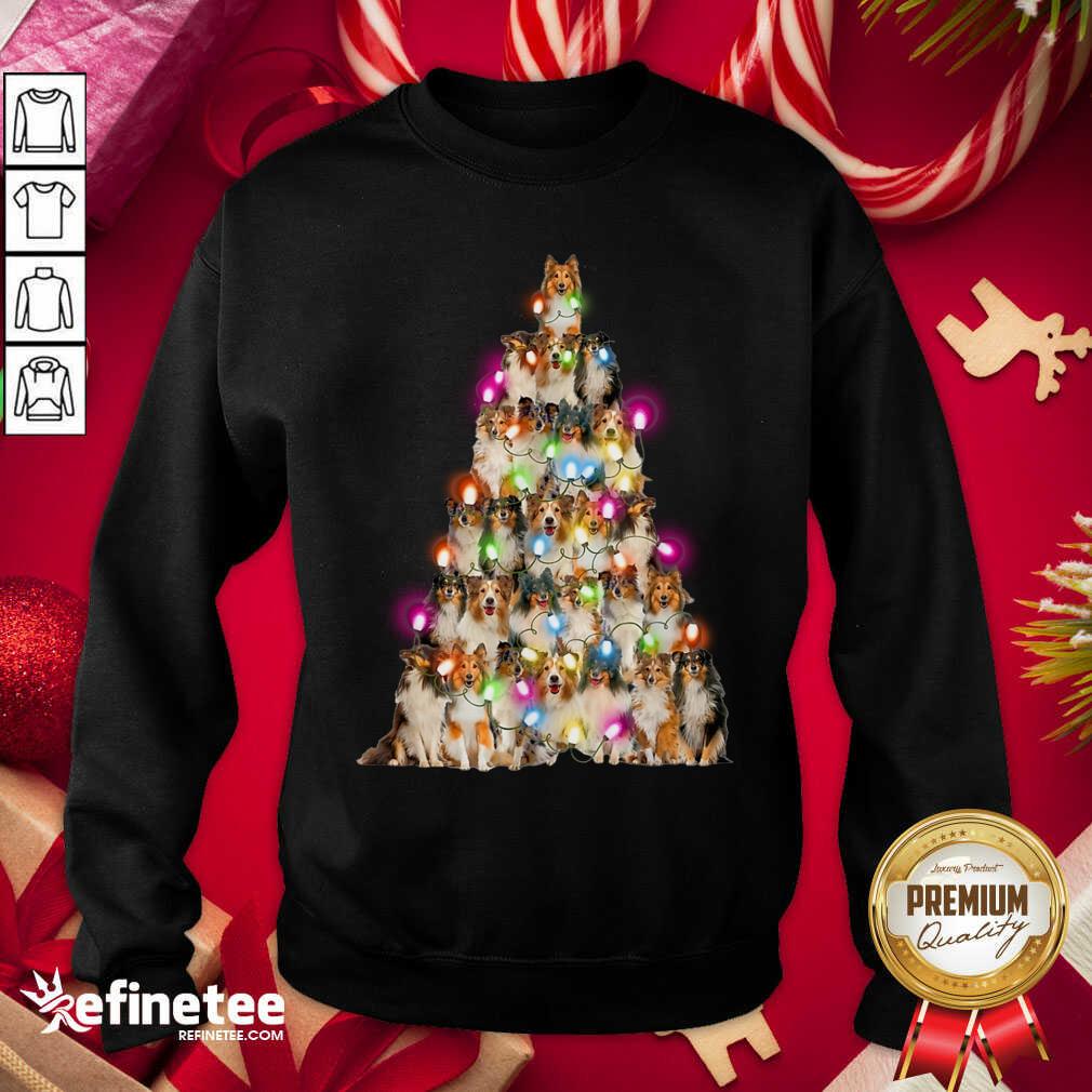 Good Sheltie dog Christmas Tree Sheltie Xmas Tree Shirt