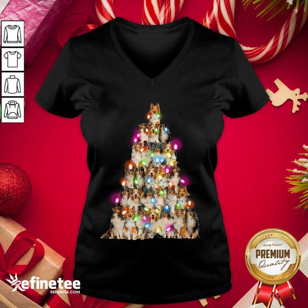 Good Sheltie dog Christmas Tree Sheltie Xmas Tree Shirt