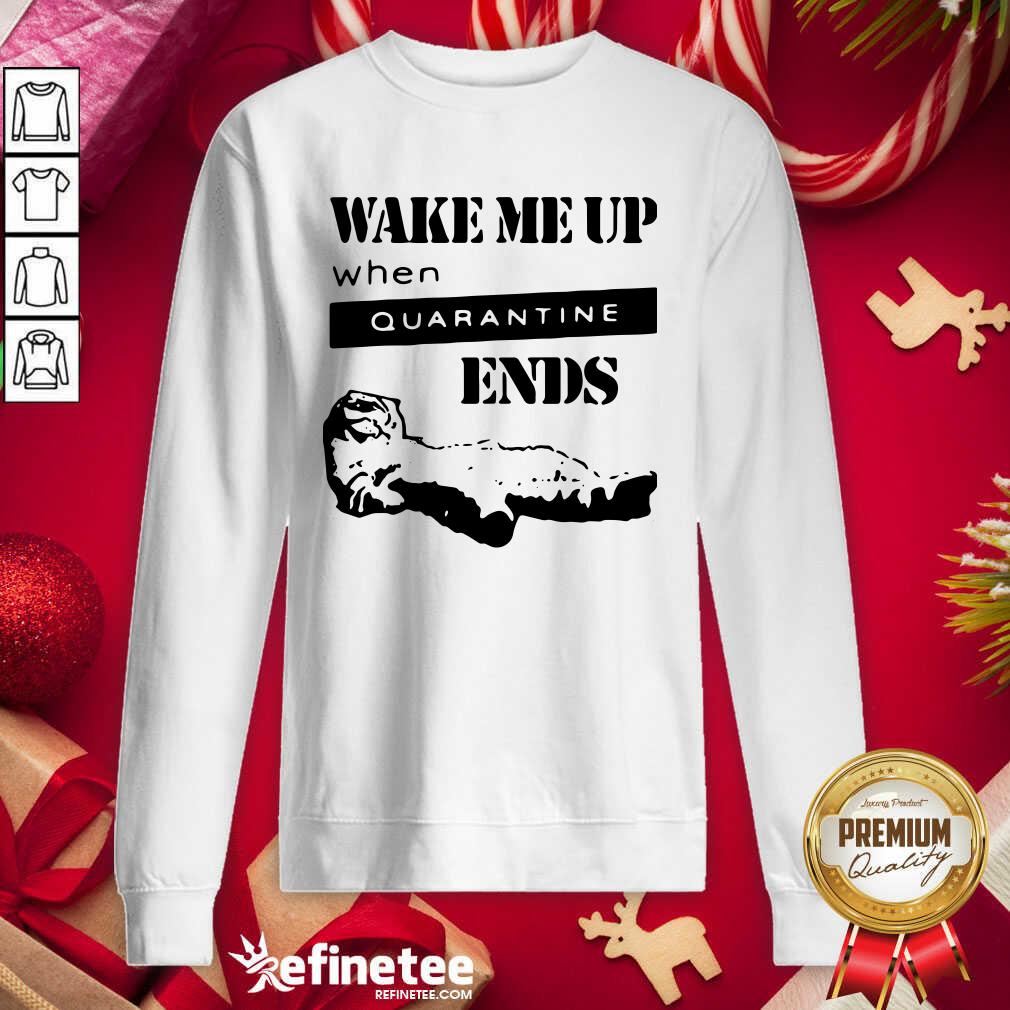 Great Tired Cat Says Wake Me Up When Quarantine Ends Shirt