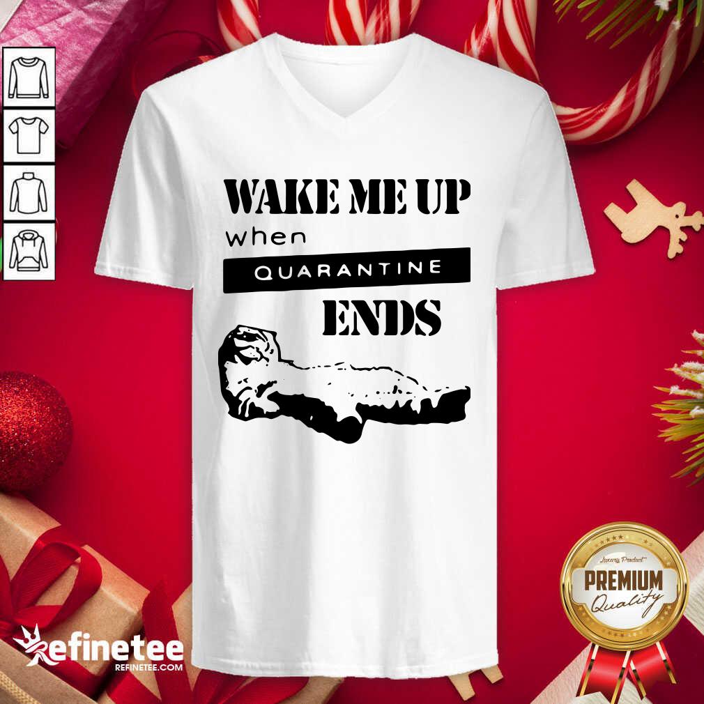 Great Tired Cat Says Wake Me Up When Quarantine Ends Shirt
