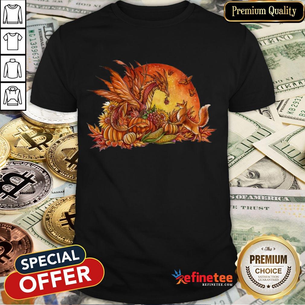 Halloween Pumpkin Dragon Fox Butterflies Shirt