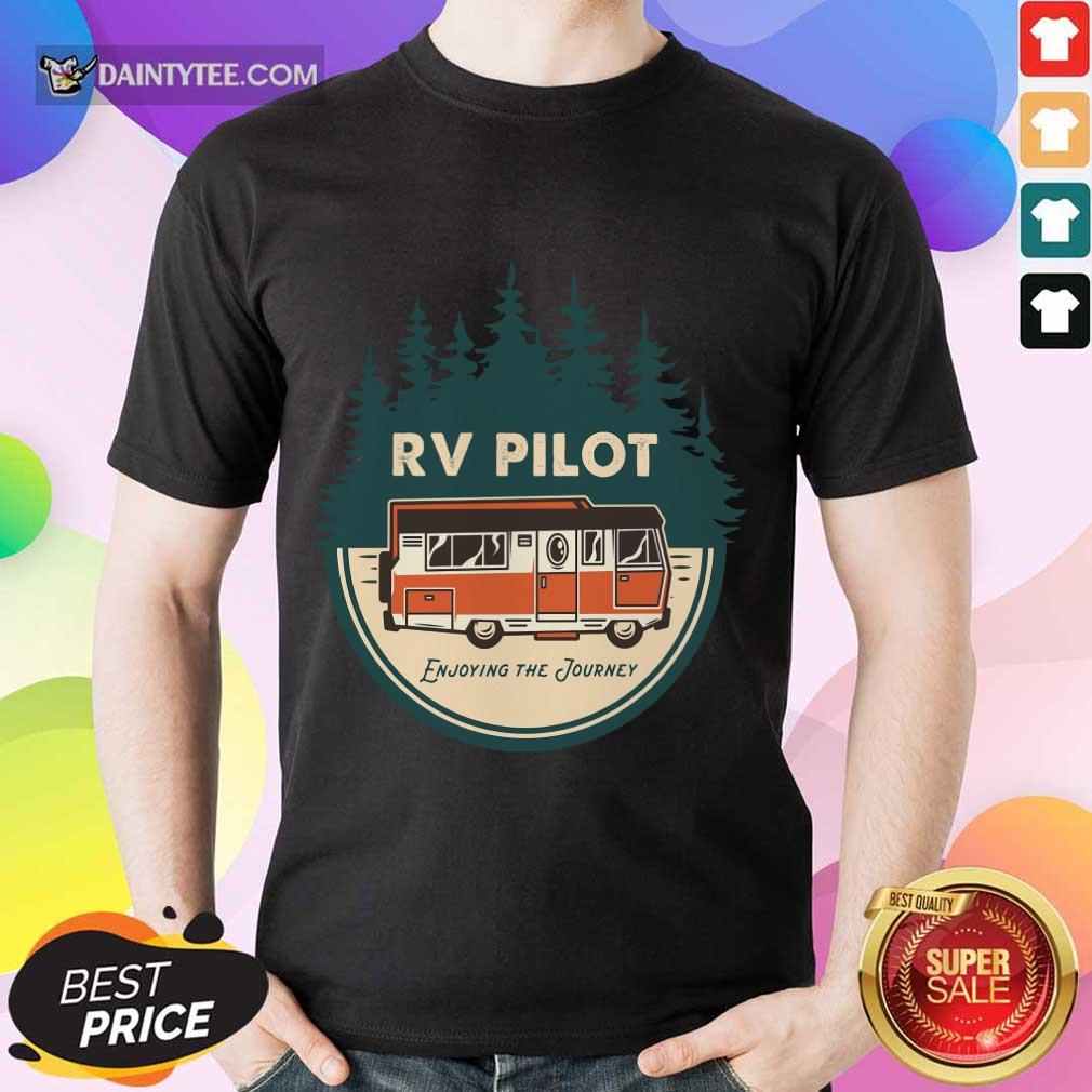 Happy Enjoying The Journey RV Pilot Camp Couple Camping Shirt