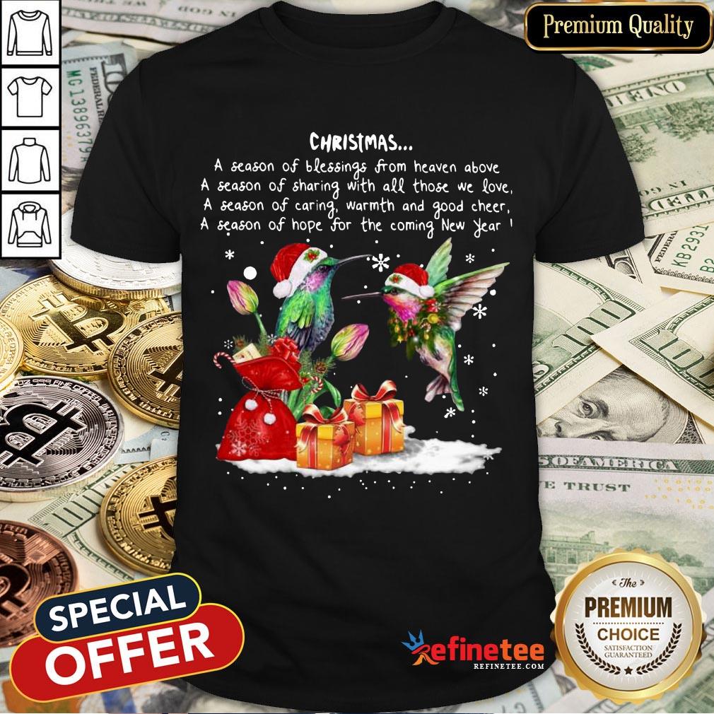 Happy Hummingbird Christmas A Season Of Crewneck Shirt